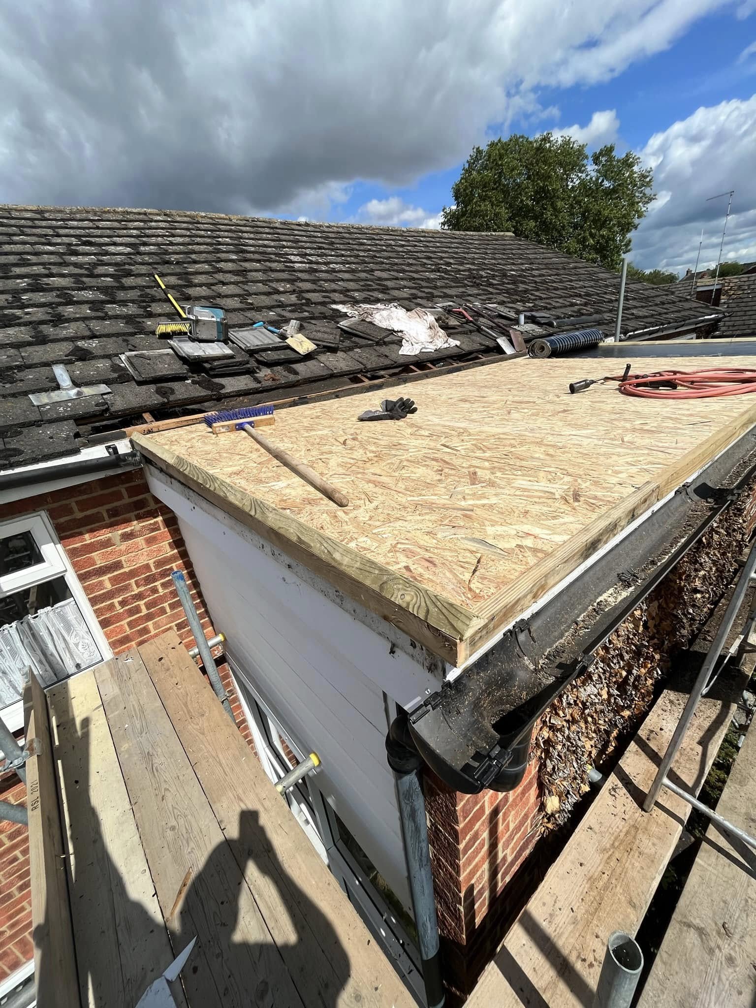 Flat roof before